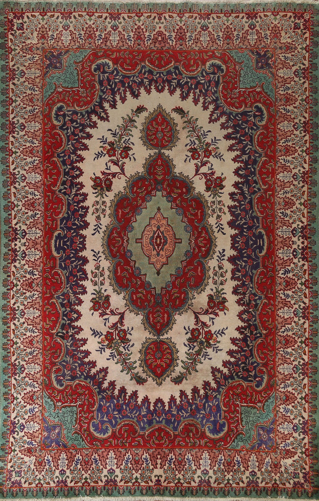 Vintage Floral Tabriz Persian Area Rug 8x11