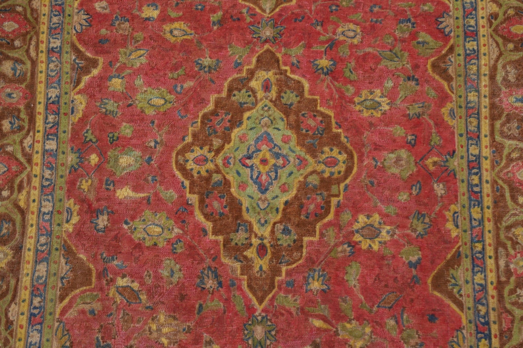 Distressed Over-Dyed Mashad Persian Area Rug 6x9