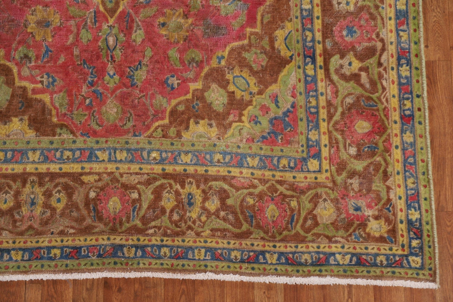 Distressed Over-Dyed Mashad Persian Area Rug 6x9