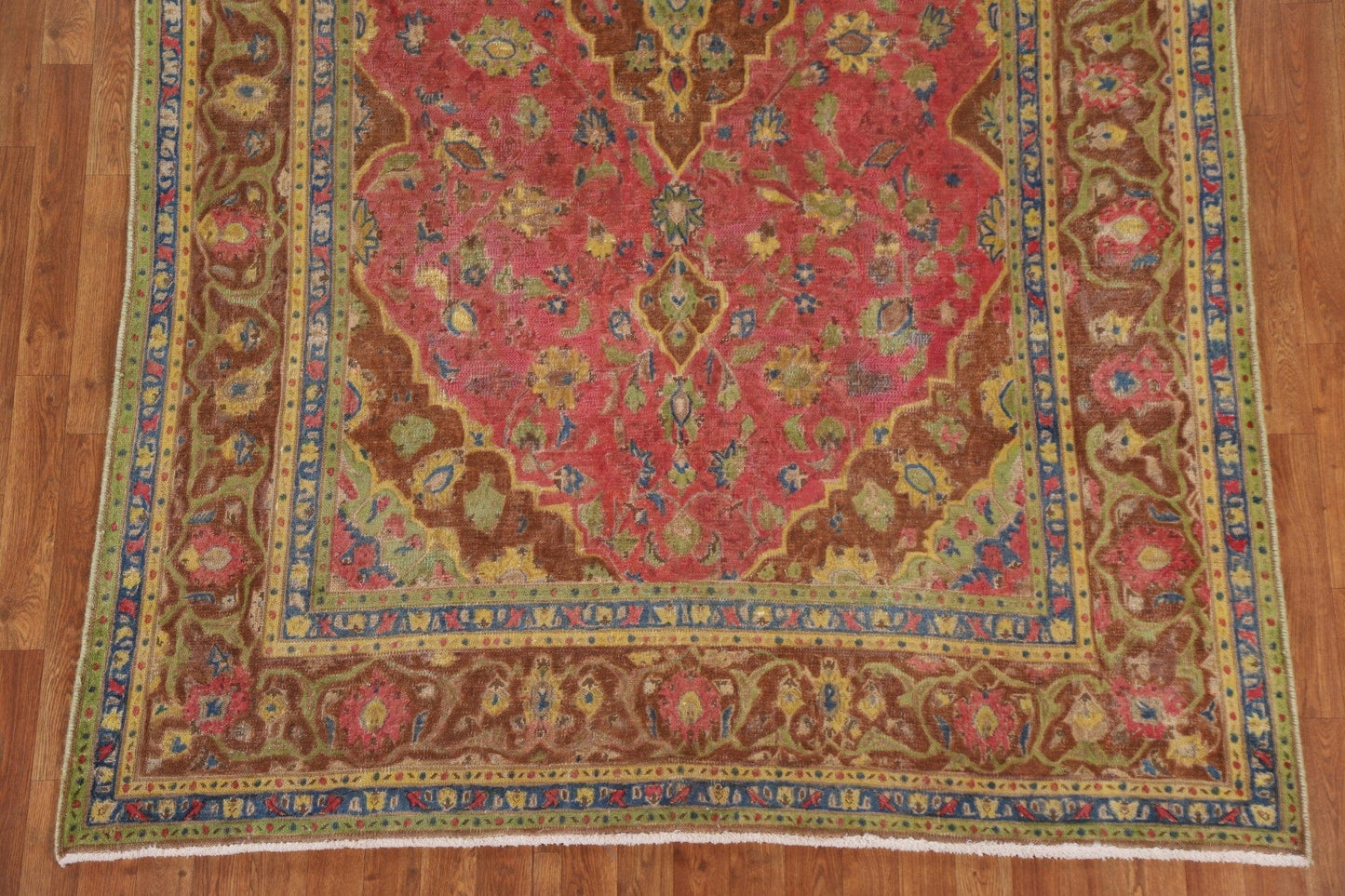 Distressed Over-Dyed Mashad Persian Area Rug 6x9