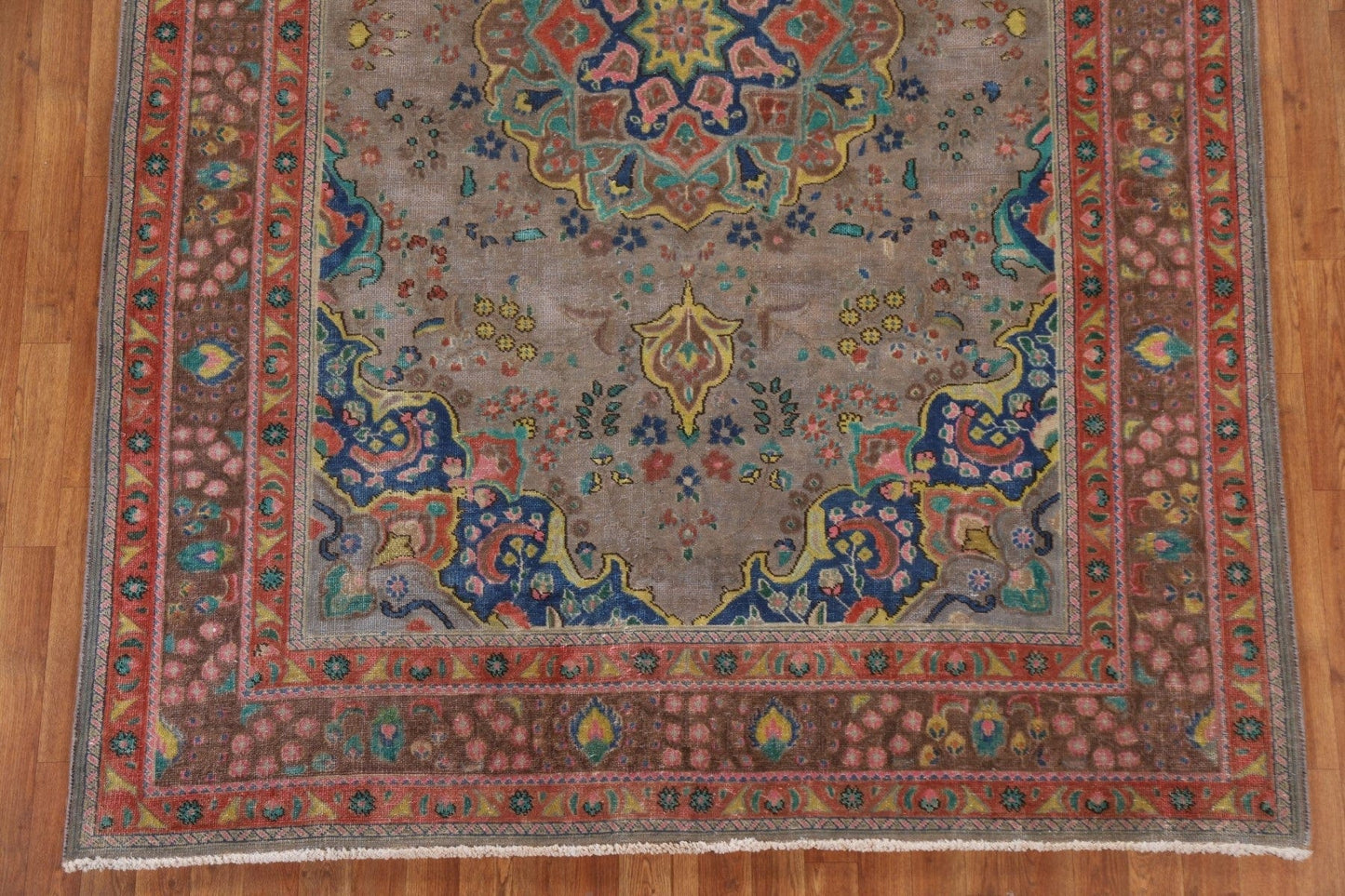 Distressed Over-Dyed Tabriz Persian Area Rug 6x9