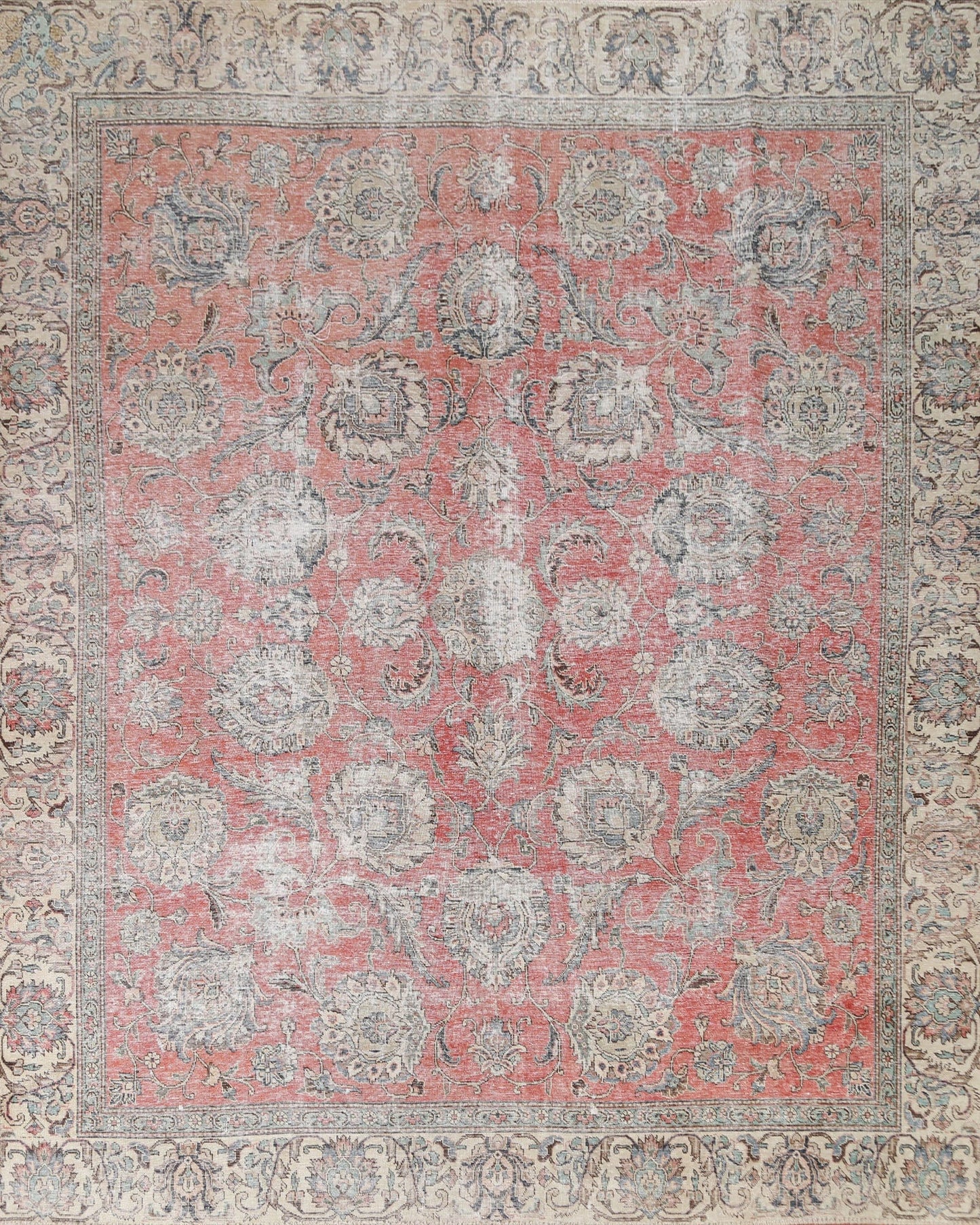 Distressed Tabriz Persian Area Rug 9x10