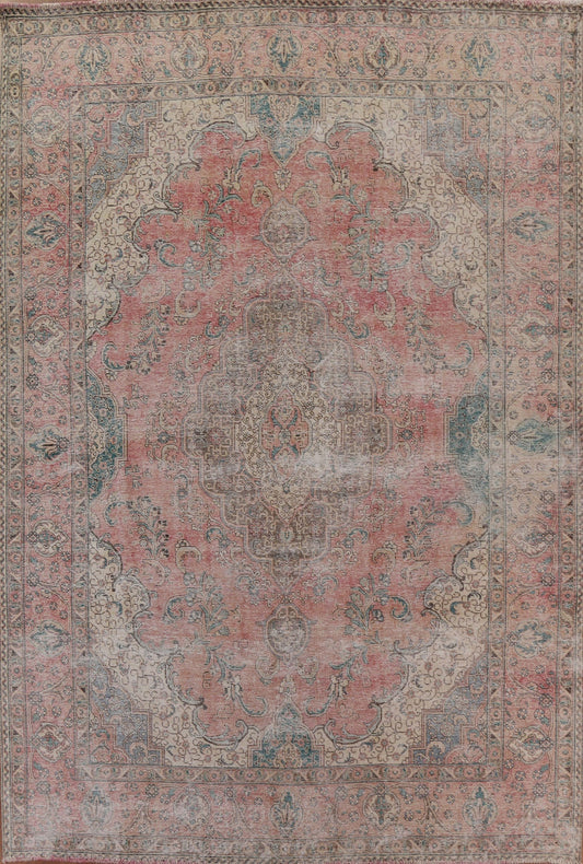 Distressed Tabriz Persian Area Rug 10x13