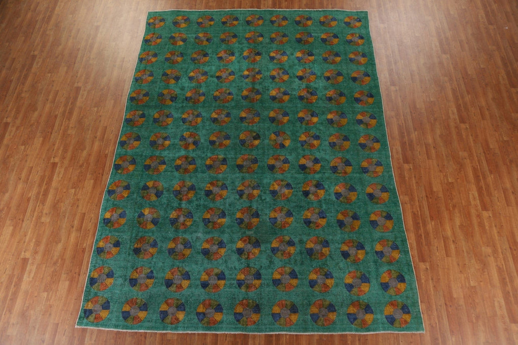 Distressed Over-Dyed Tabriz Persian Area Rug 9x13