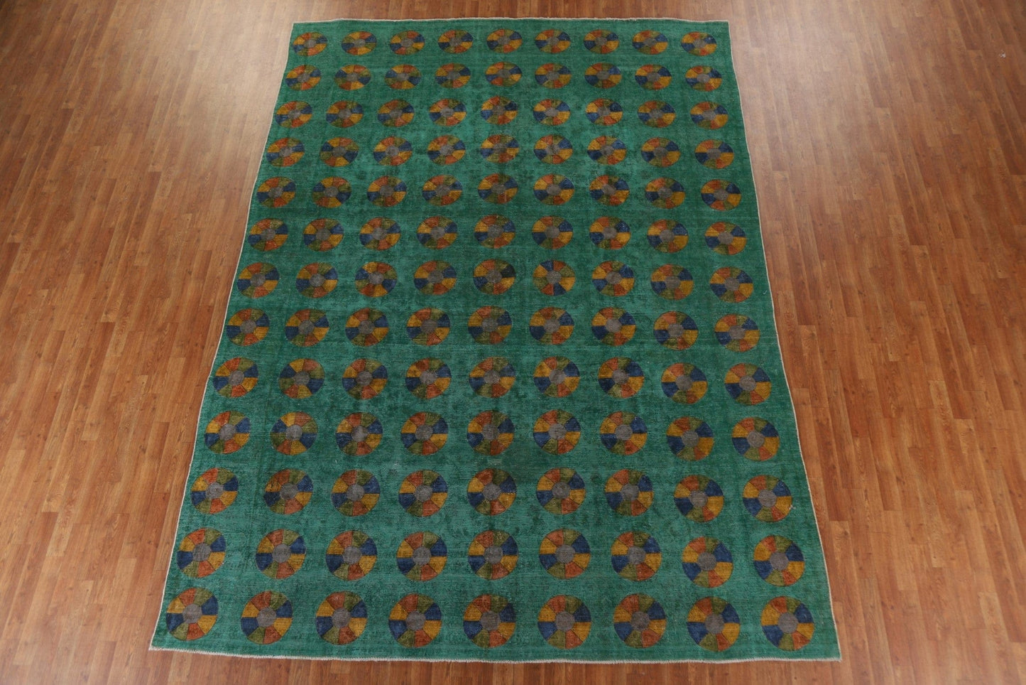 Distressed Over-Dyed Tabriz Persian Area Rug 9x13