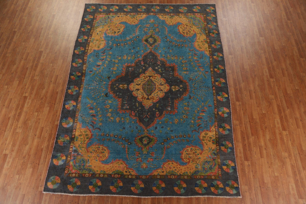 Antique Over-Dyed Tabriz Persian Area Rug 9x13