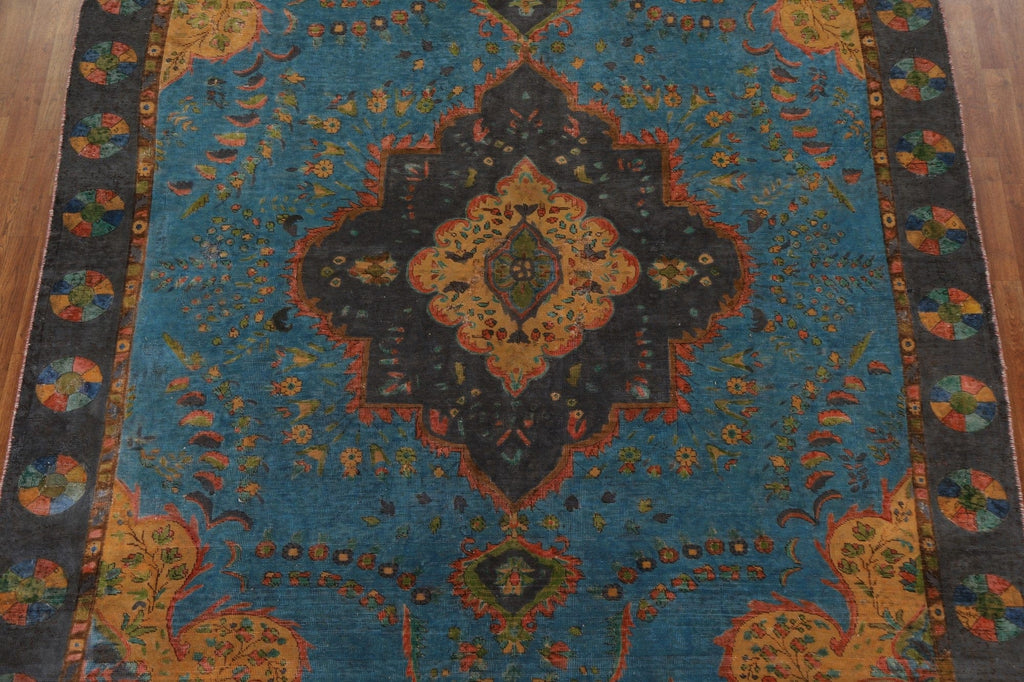 Antique Over-Dyed Tabriz Persian Area Rug 9x13