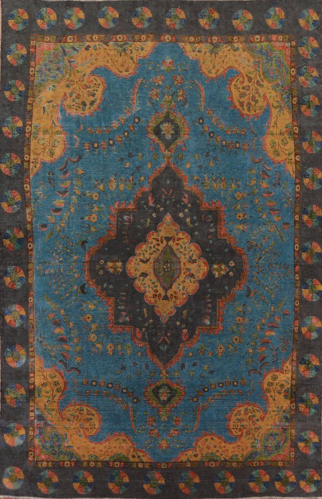 Antique Over-Dyed Tabriz Persian Area Rug 9x13