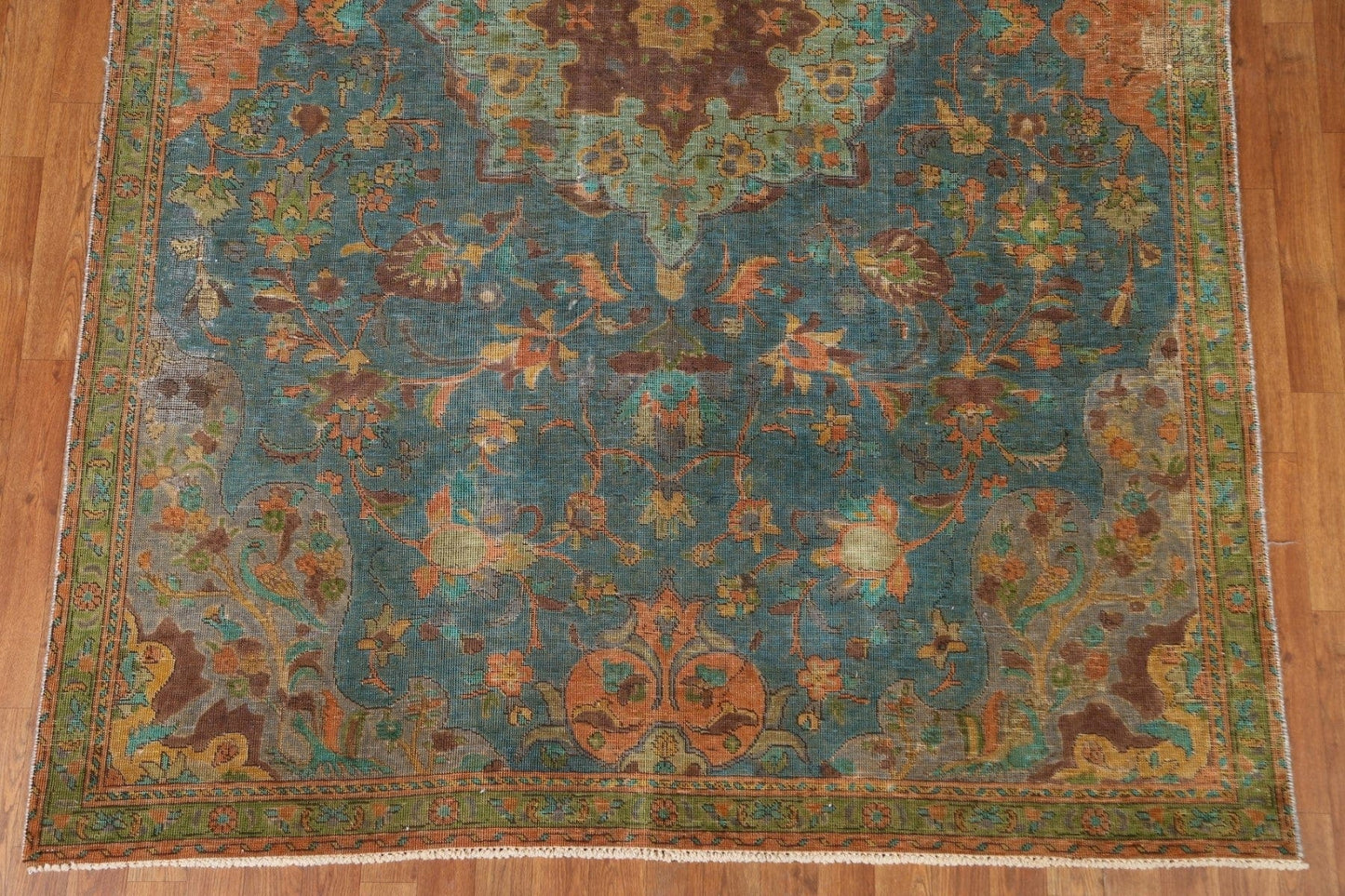 Distressed Over-Dyed Tabriz Persian Area Rug 6x9