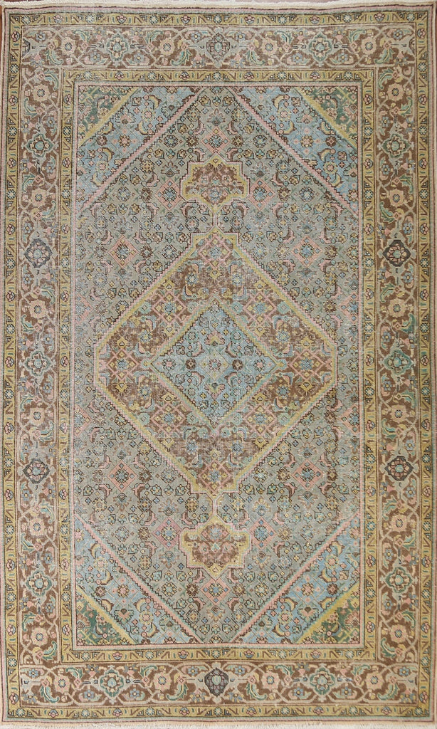 Distressed Over-Dyed Tabriz Persian Area Rug 7x10