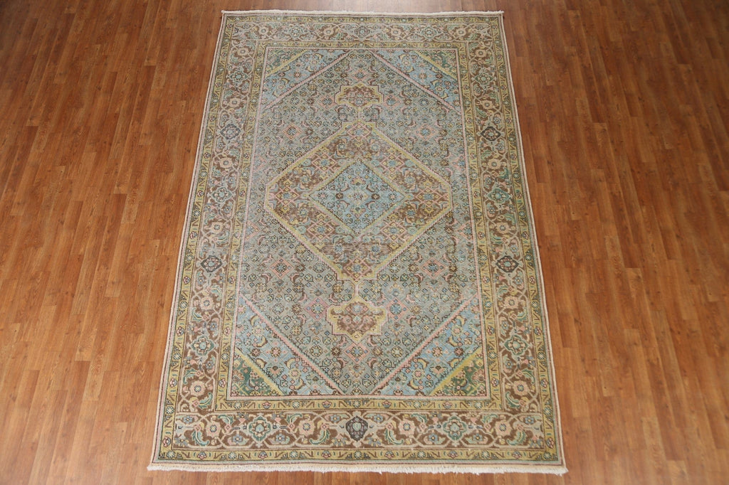 Distressed Over-Dyed Tabriz Persian Area Rug 7x10