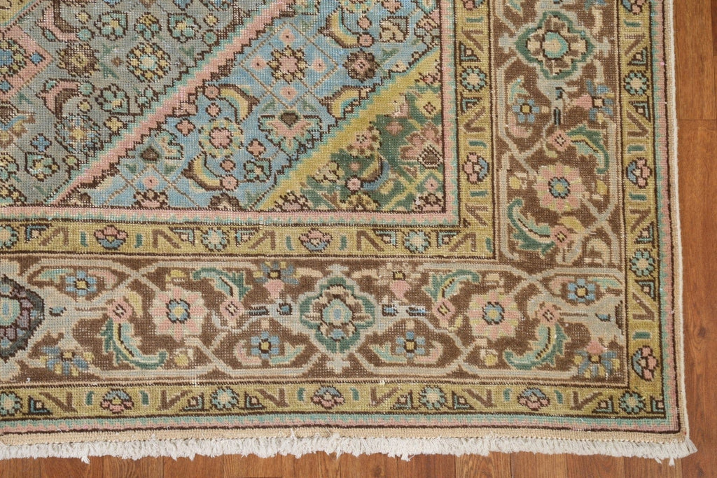 Distressed Over-Dyed Tabriz Persian Area Rug 7x10