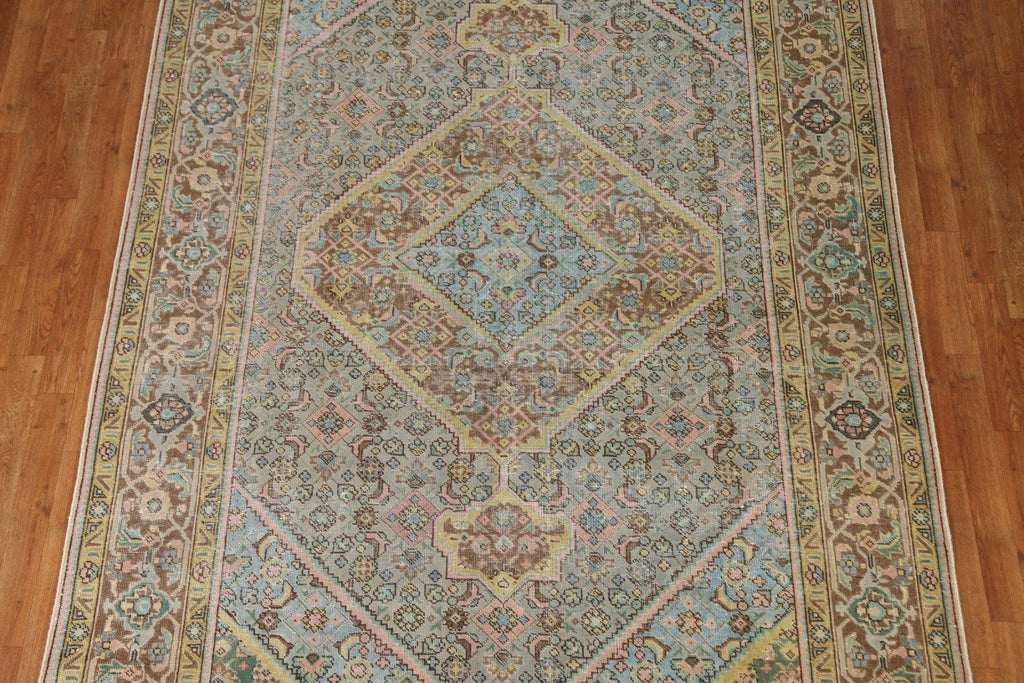 Distressed Over-Dyed Tabriz Persian Area Rug 7x10