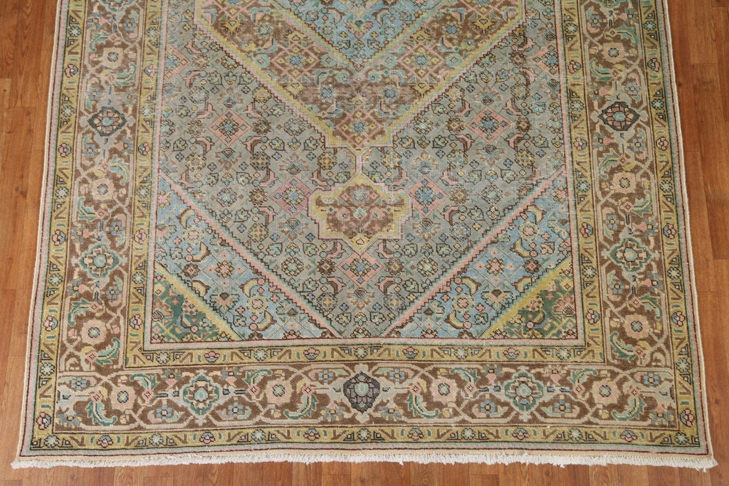 Distressed Over-Dyed Tabriz Persian Area Rug 7x10