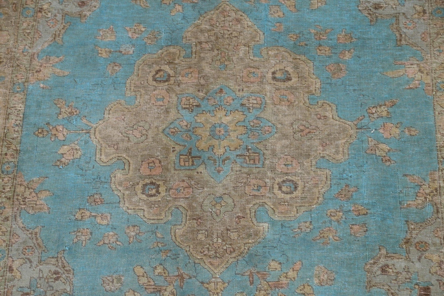 Distressed Over-Dyed Tabriz Persian Area Rug 6x9