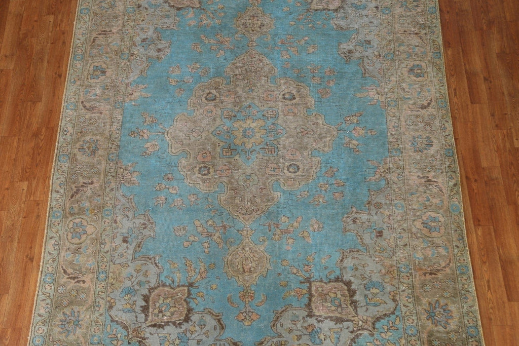 Distressed Over-Dyed Tabriz Persian Area Rug 6x9