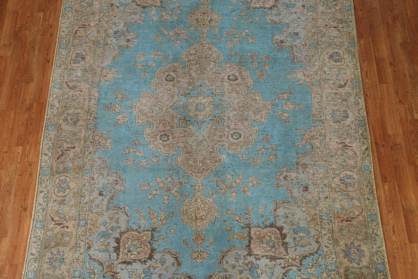 Distressed Over-Dyed Tabriz Persian Area Rug 6x9