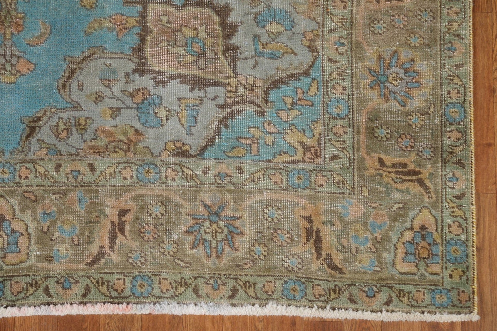 Distressed Over-Dyed Tabriz Persian Area Rug 6x9