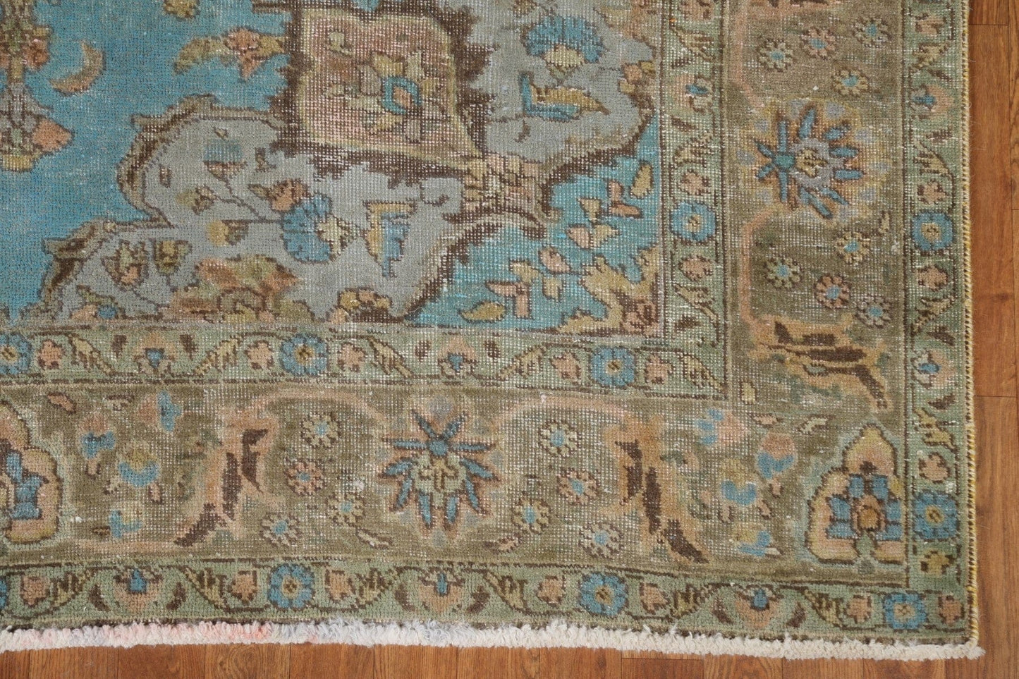 Distressed Over-Dyed Tabriz Persian Area Rug 6x9