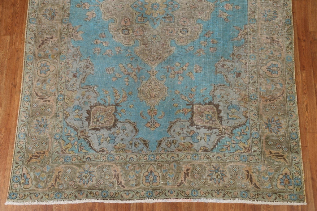 Distressed Over-Dyed Tabriz Persian Area Rug 6x9