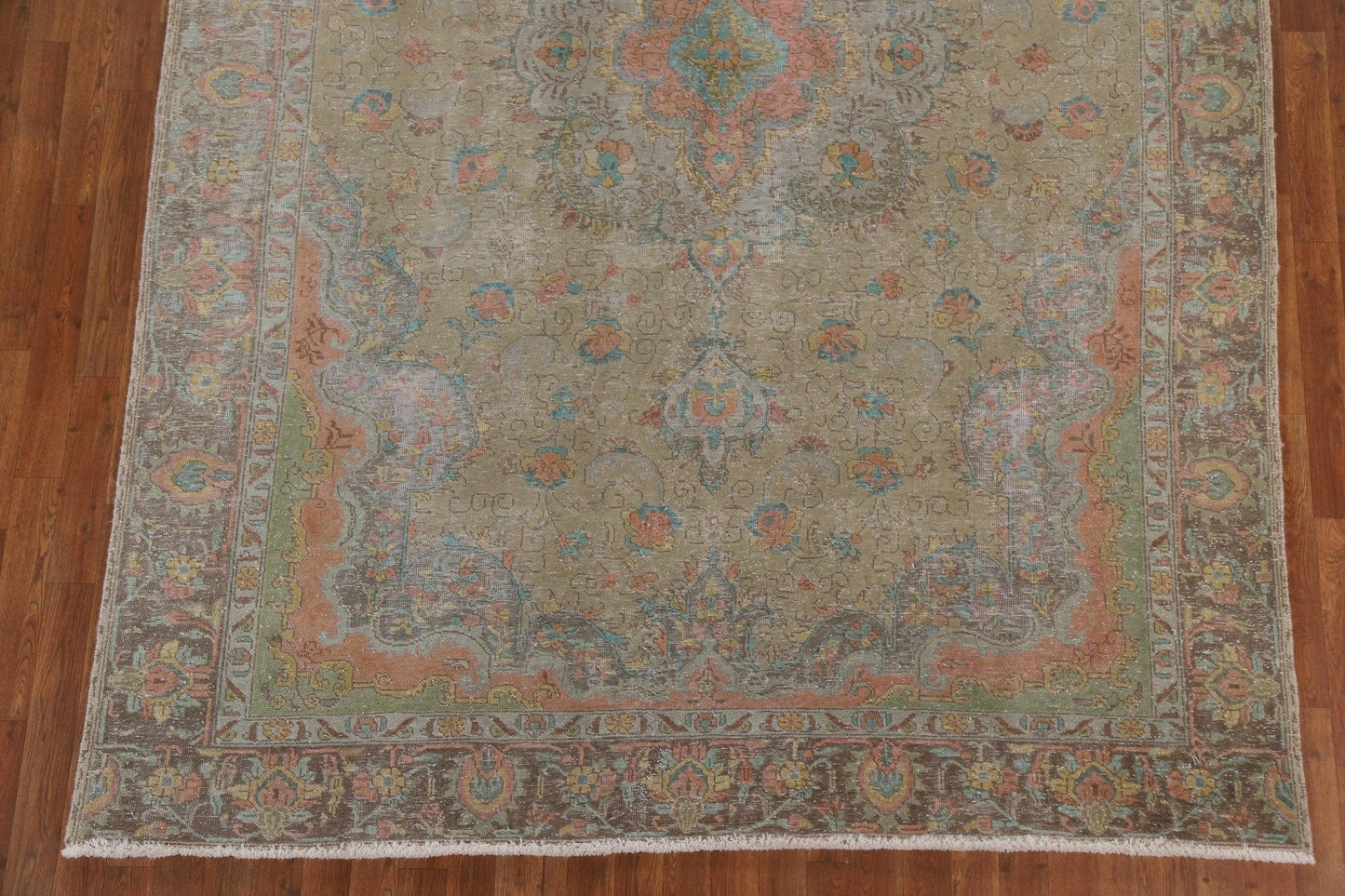 Distressed Over-Dyed Tabriz Persian Area Rug 7x10