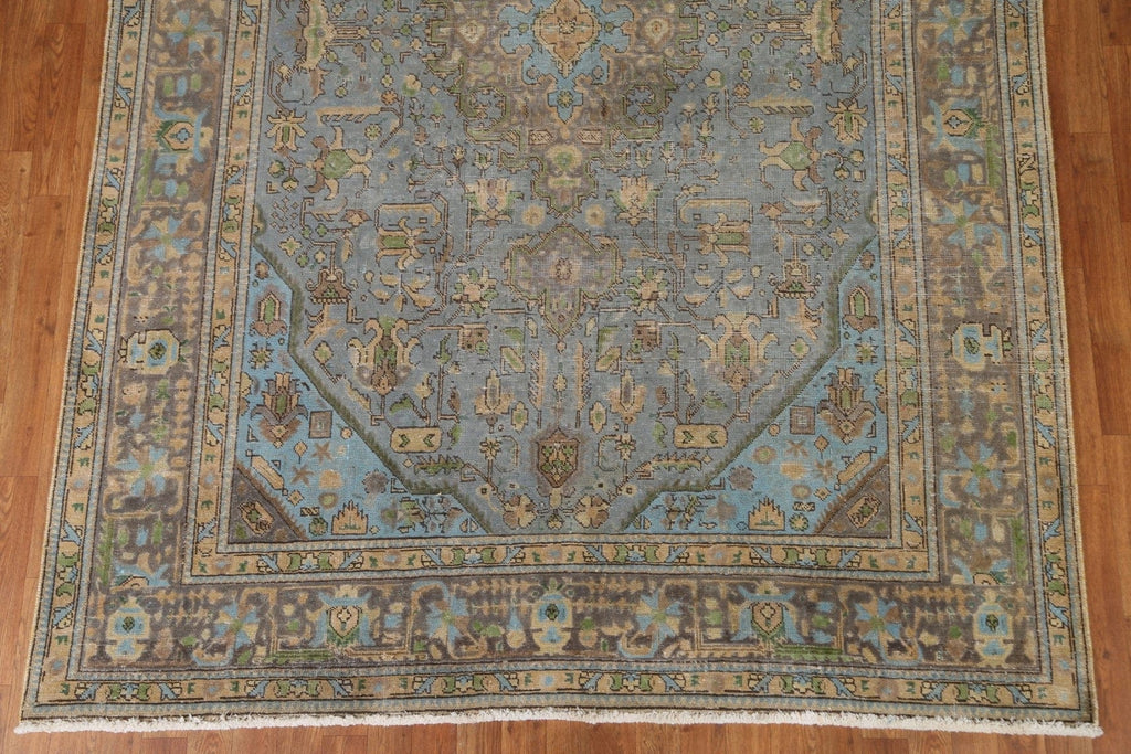 Distressed Over-Dyed Tabriz Persian Area Rug 7x9