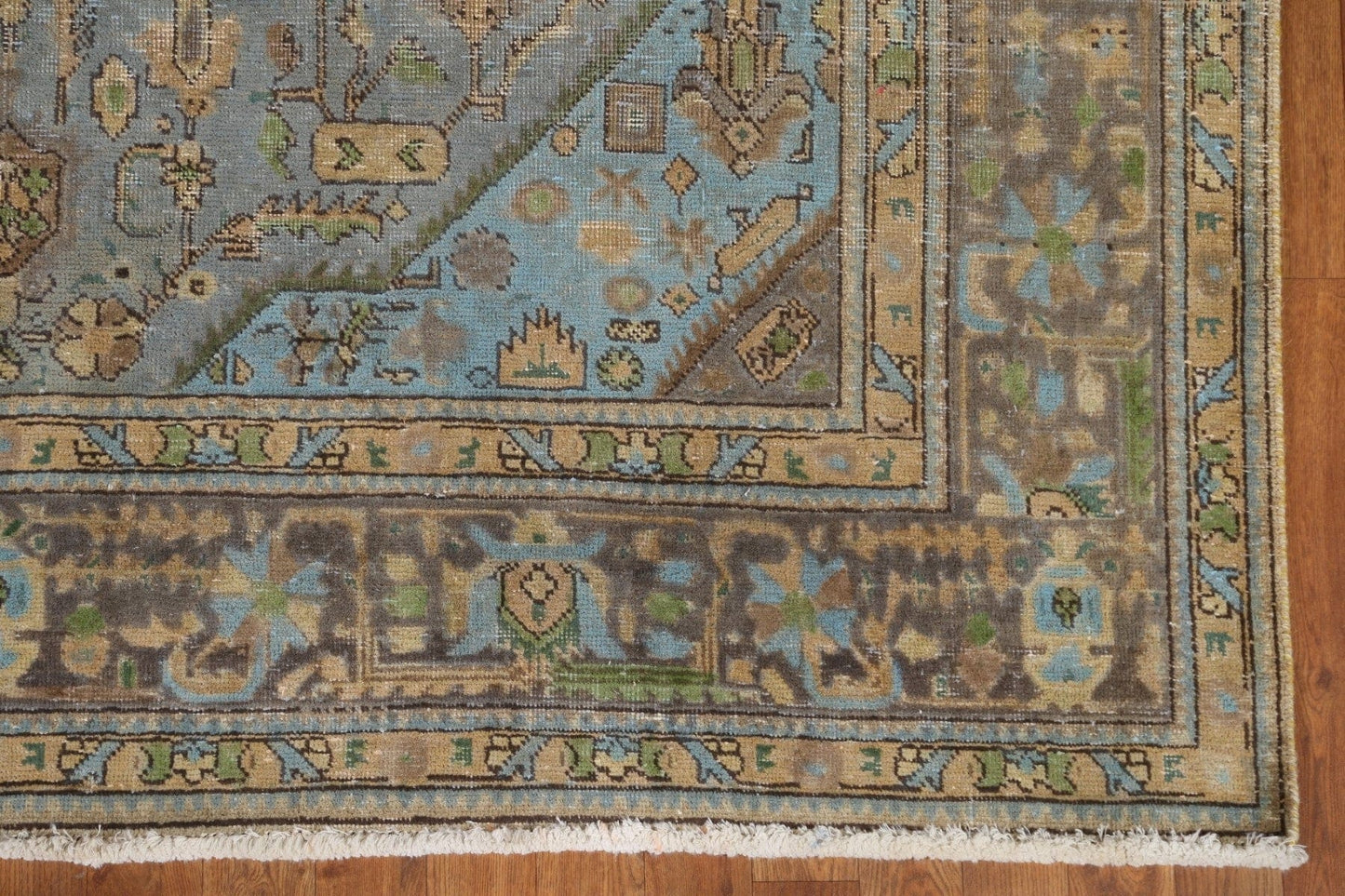 Distressed Over-Dyed Tabriz Persian Area Rug 7x9