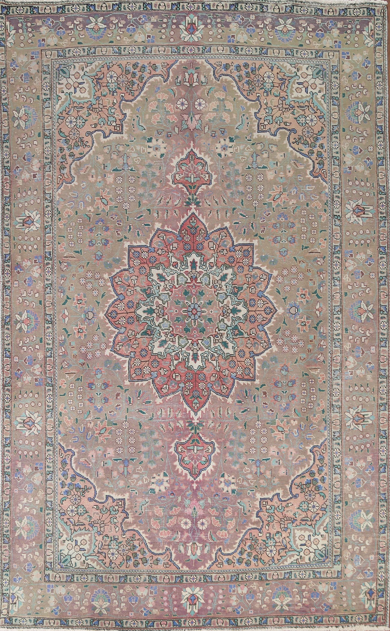 Distressed Tabriz Persian Area Rug 6x10