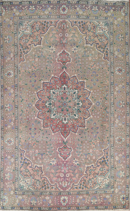 Distressed Tabriz Persian Area Rug 6x10