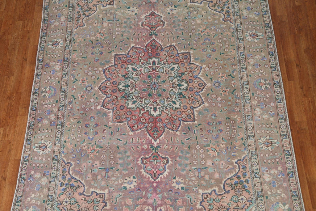 Distressed Tabriz Persian Area Rug 6x10