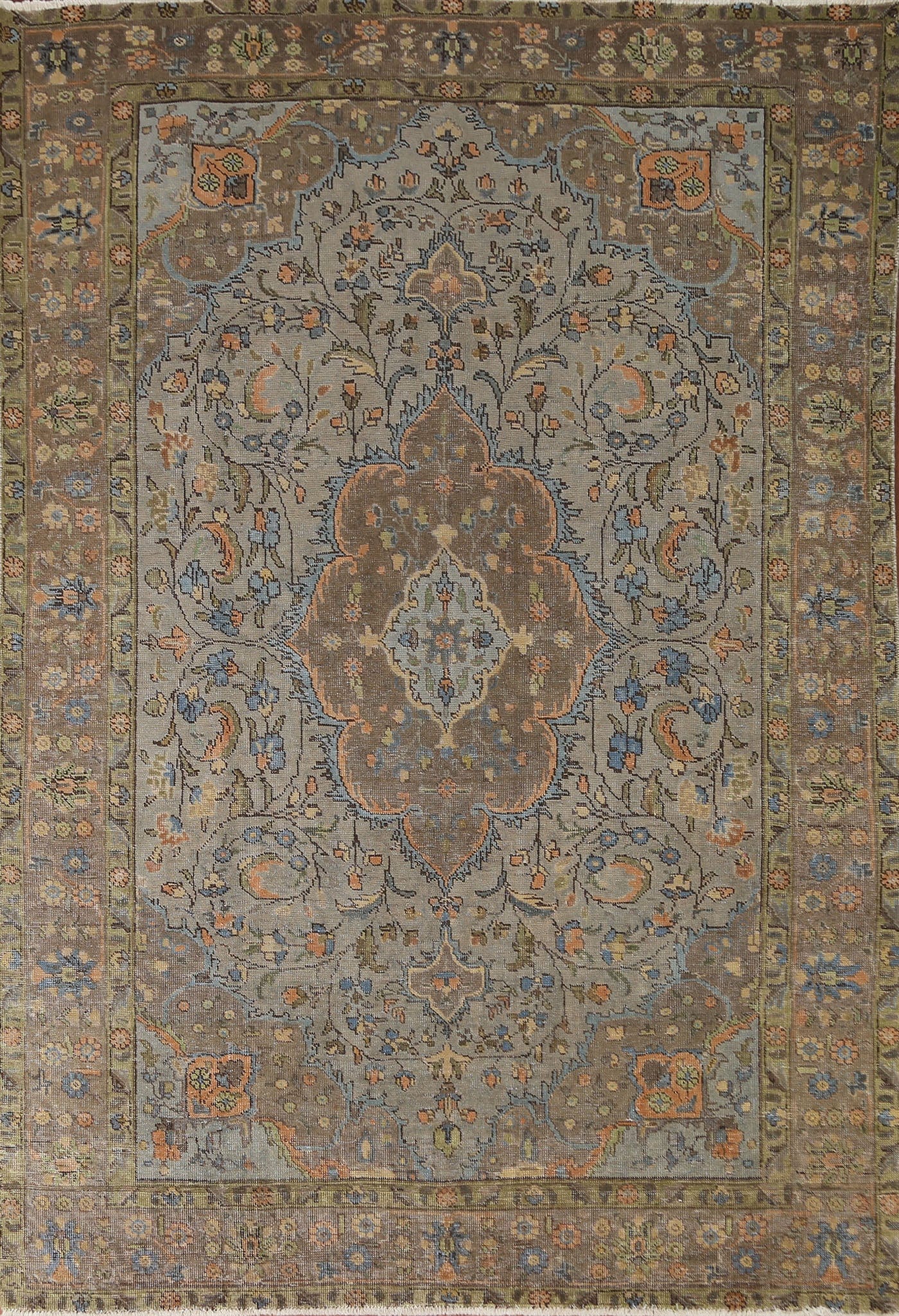 Over-Dyed Tabriz Persian Area Rug 7x9