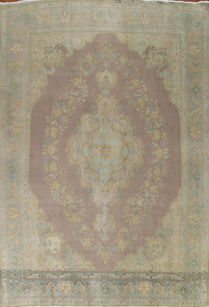 Distressed Over-Dyed Tabriz Persian Area Rug 10x12