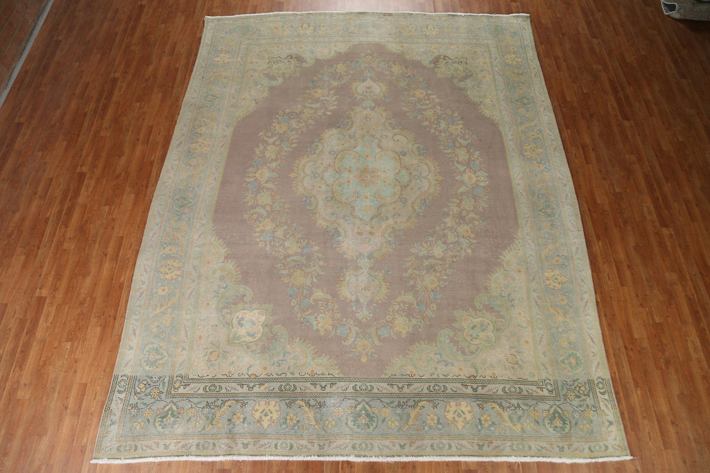 Distressed Over-Dyed Tabriz Persian Area Rug 10x12