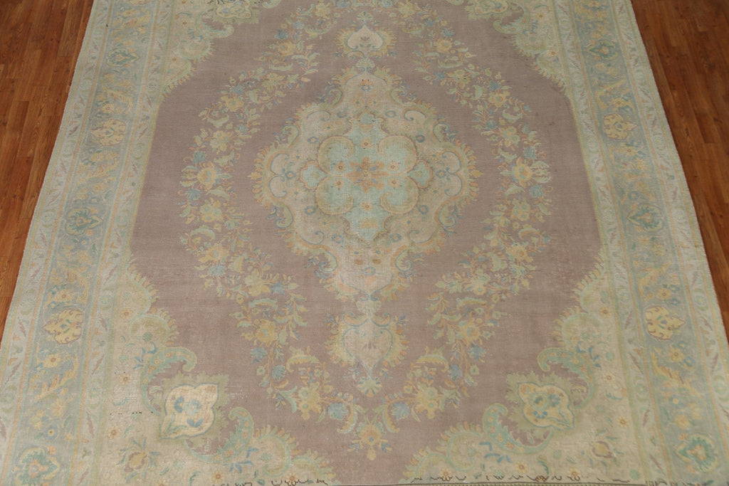 Distressed Over-Dyed Tabriz Persian Area Rug 10x12