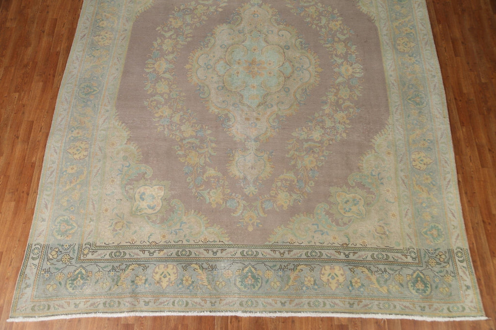 Distressed Over-Dyed Tabriz Persian Area Rug 10x12