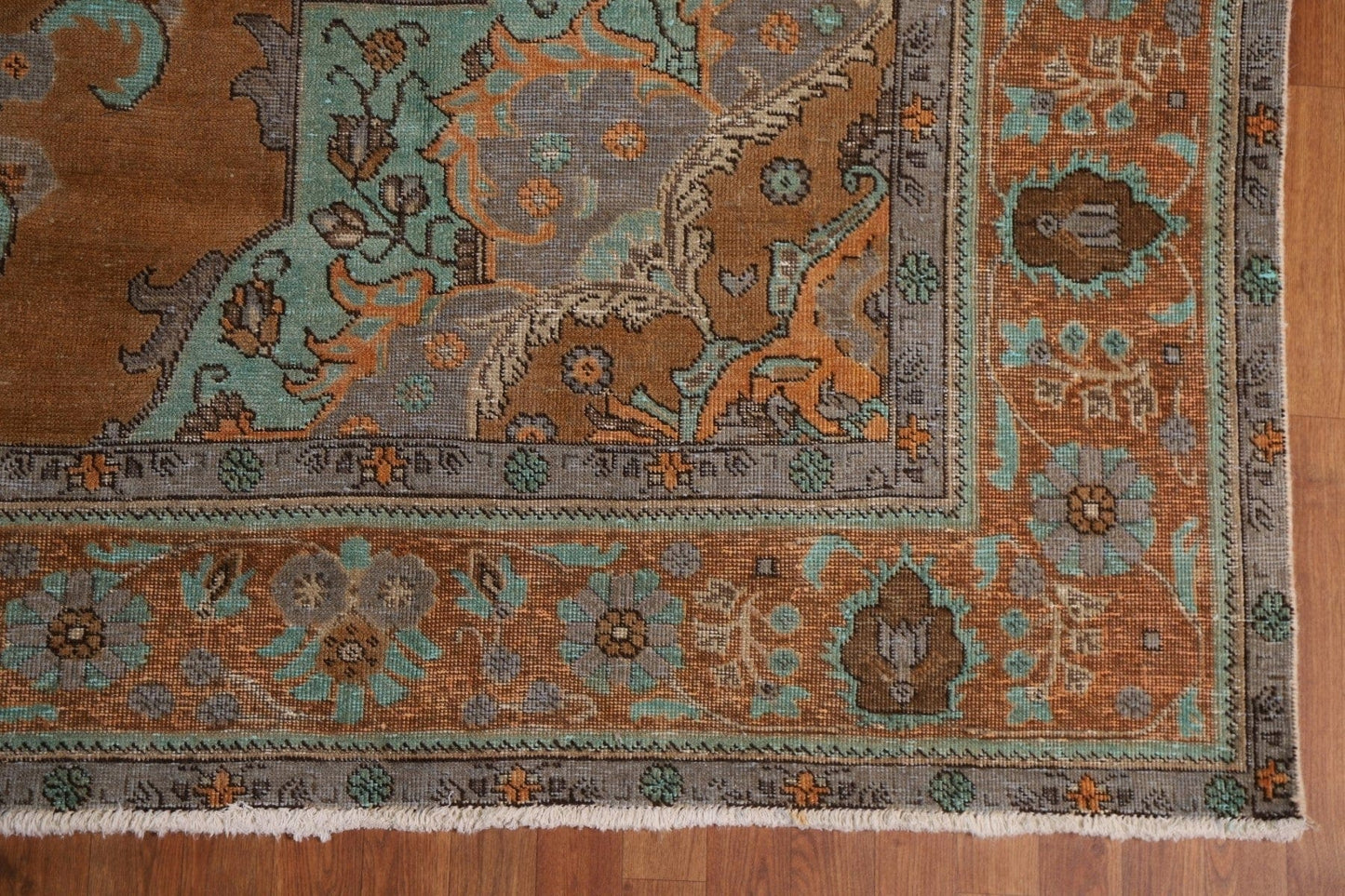 Distressed Over-Dyed Tabriz Persian Area Rug 10x13