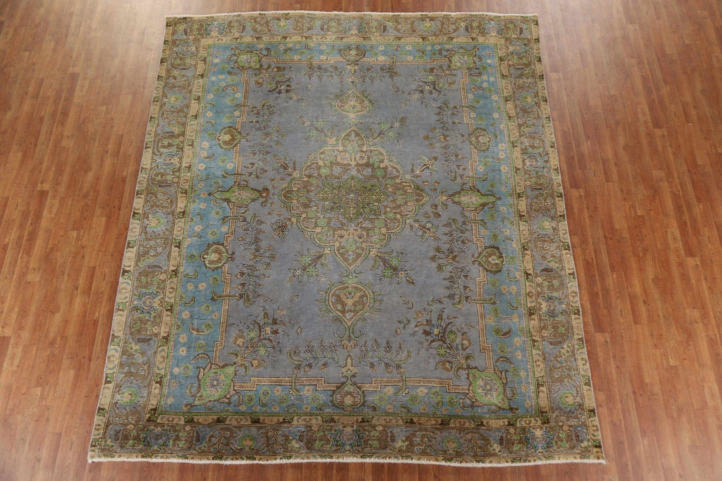 Distressed Over-Dyed Tabriz Persian Area Rug 9x11