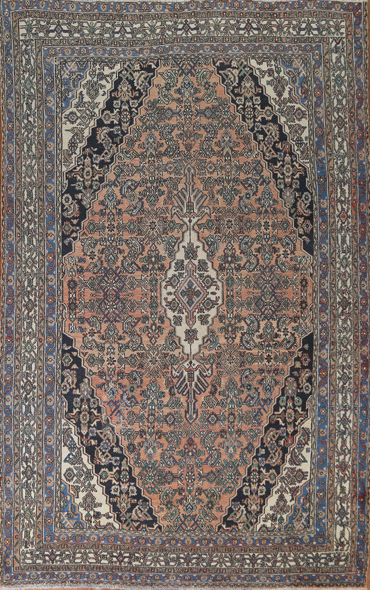 Distressed Hamedan Persian Area Rug 9x12