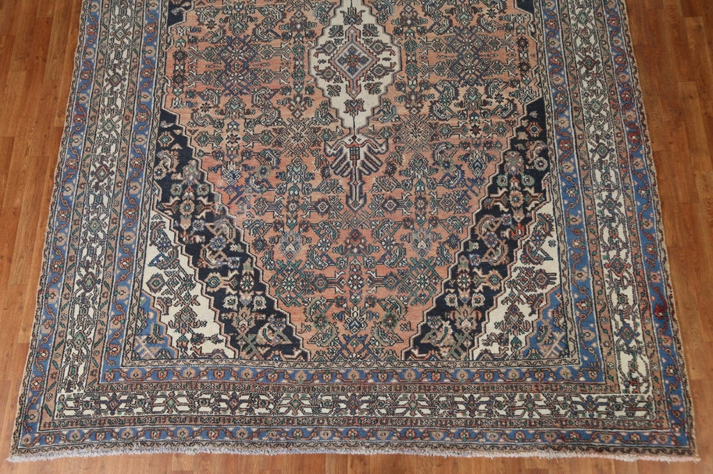 Distressed Hamedan Persian Area Rug 9x12