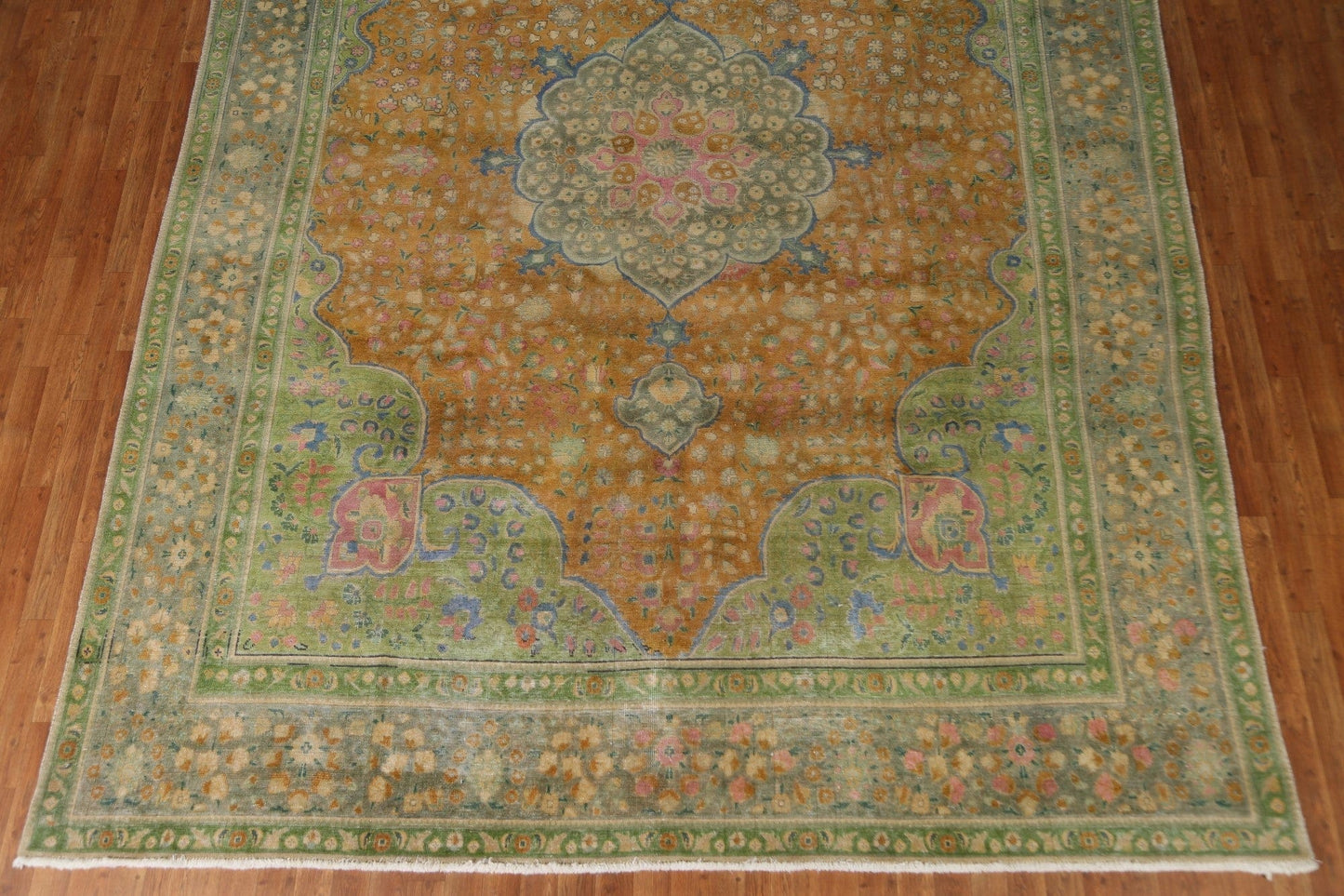 Distressed Over-Dyed Tabriz Persian Area Rug 10x13