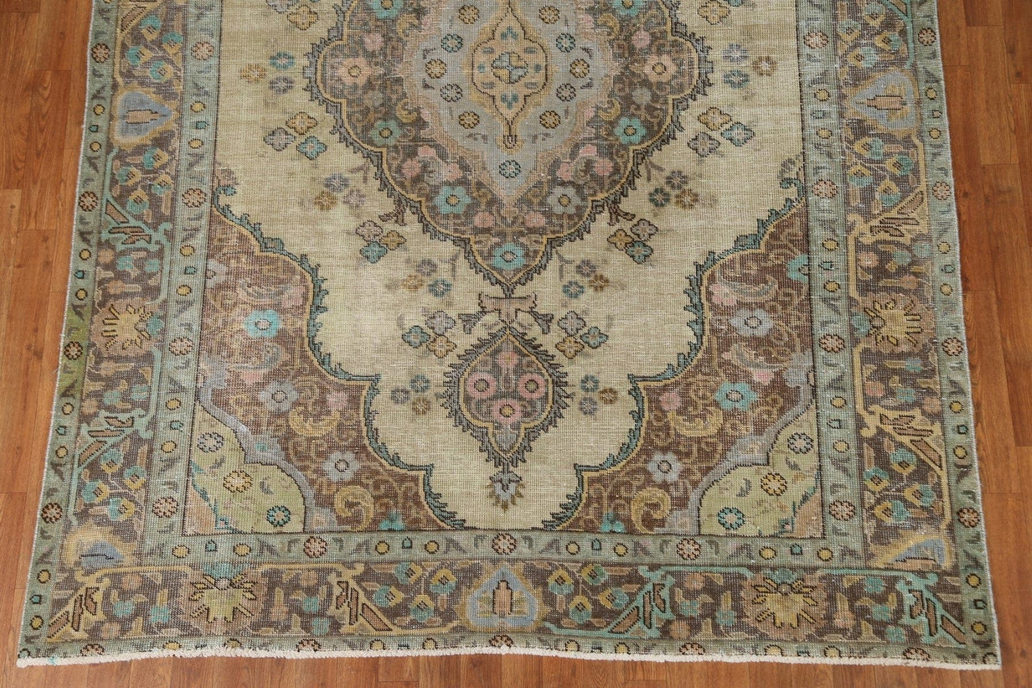 Distressed Over-Dyed Tabriz Persian Area Rug 7x9