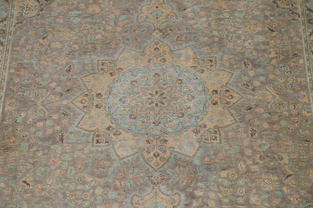 Distressed Over-Dyed Tabriz Persian Area Rug 8x11