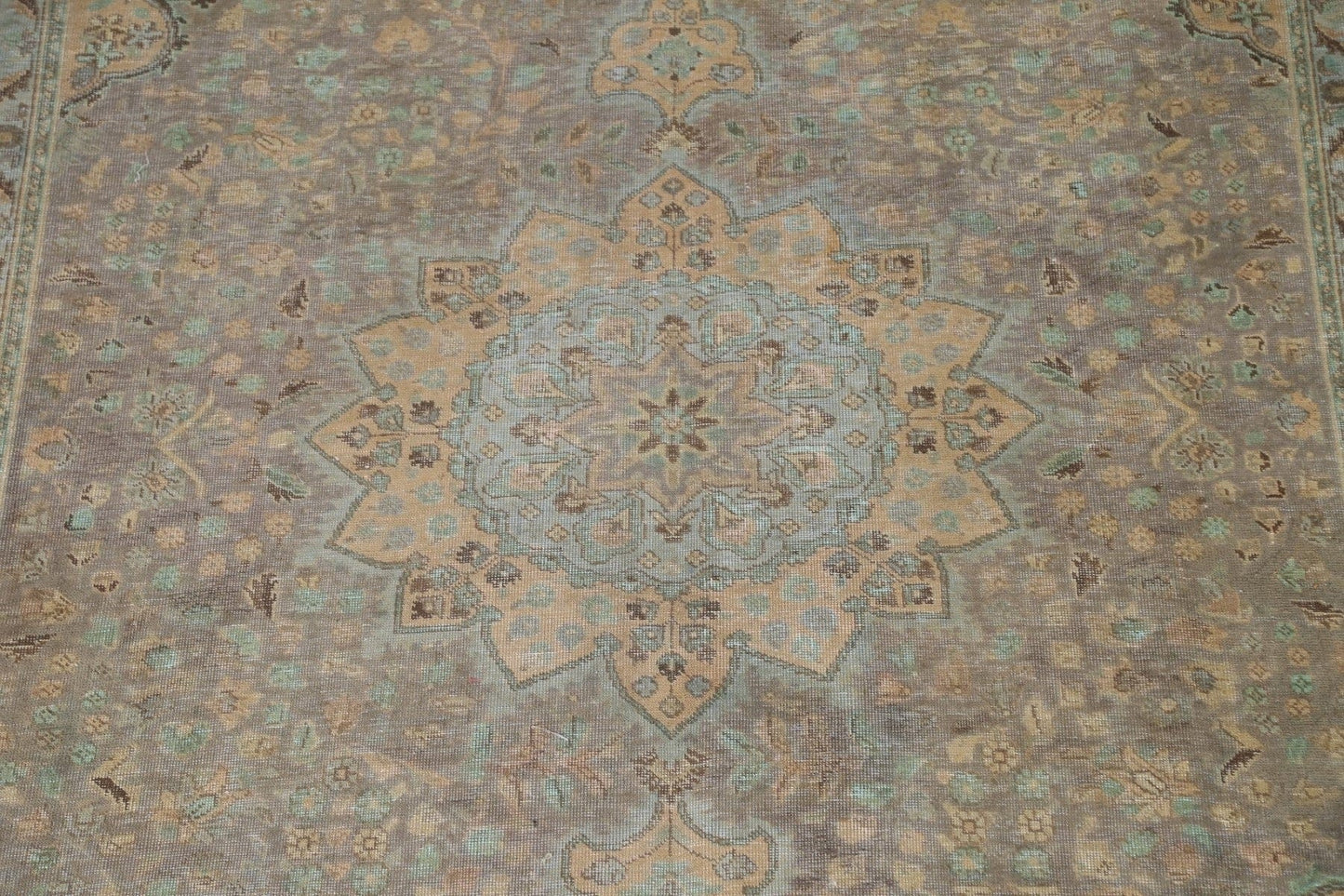 Distressed Over-Dyed Tabriz Persian Area Rug 8x11