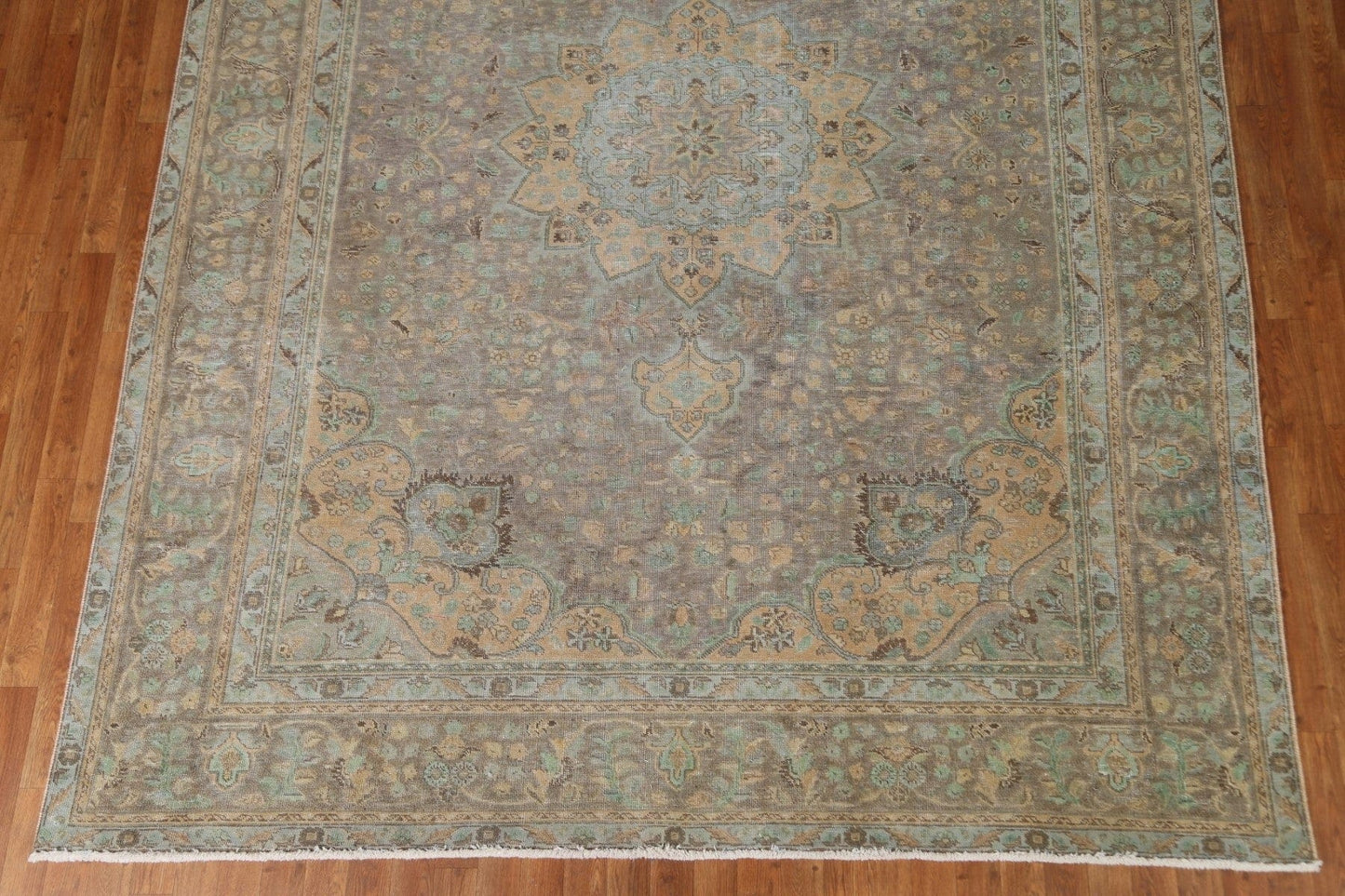 Distressed Over-Dyed Tabriz Persian Area Rug 8x11