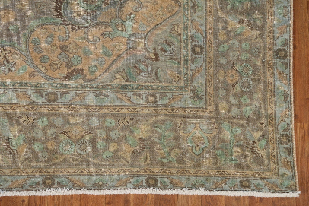 Distressed Over-Dyed Tabriz Persian Area Rug 8x11