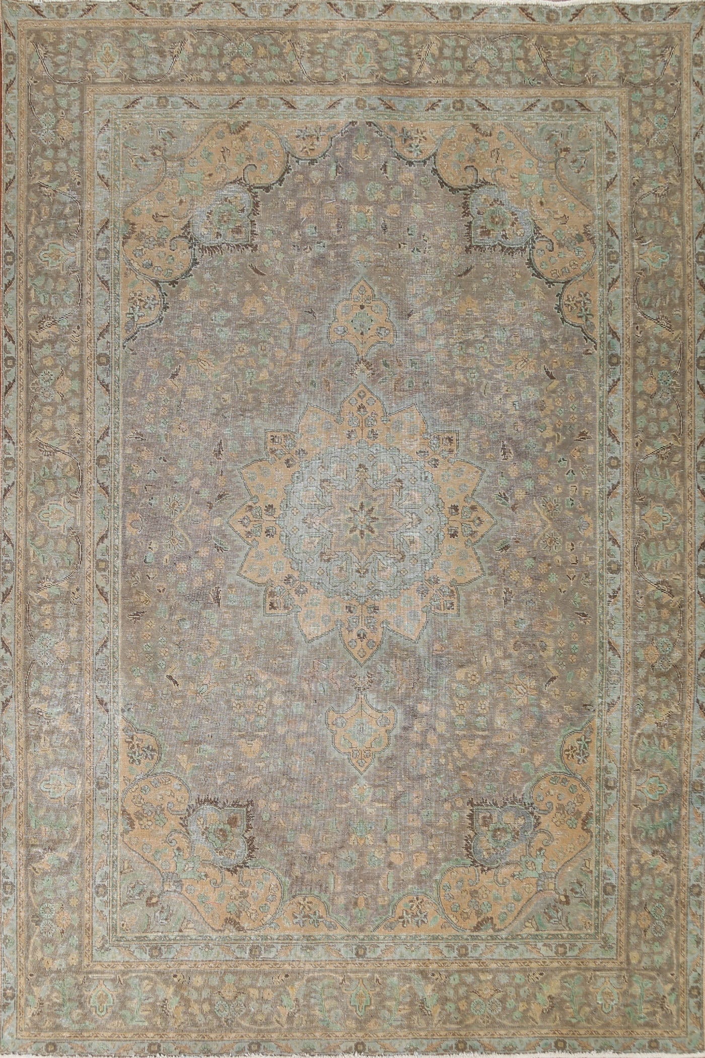 Distressed Over-Dyed Tabriz Persian Area Rug 8x11