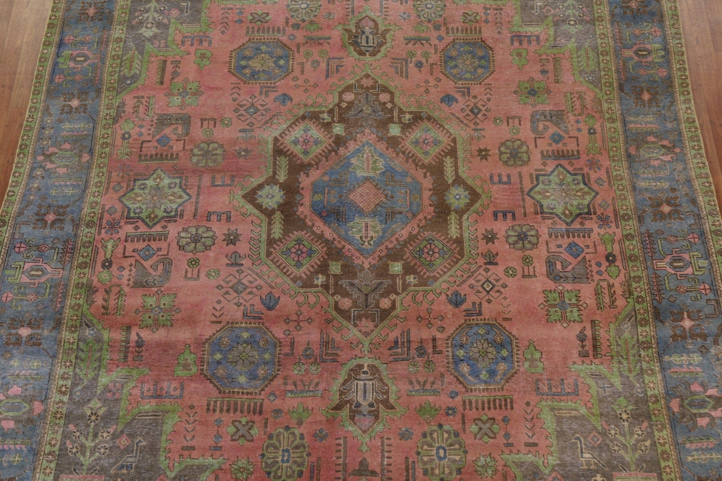 Distressed Over-Dyed Tabriz Persian Area Rug 10x13