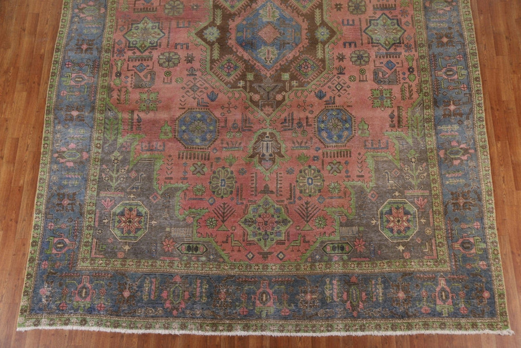 Distressed Over-Dyed Tabriz Persian Area Rug 10x13