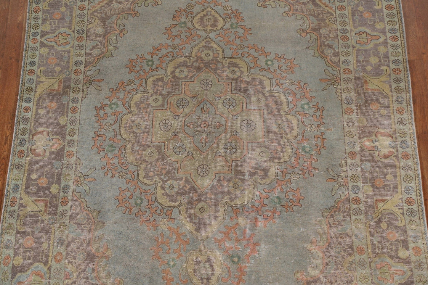 Distressed Over-Dyed Tabriz Persian Area Rug 7x10