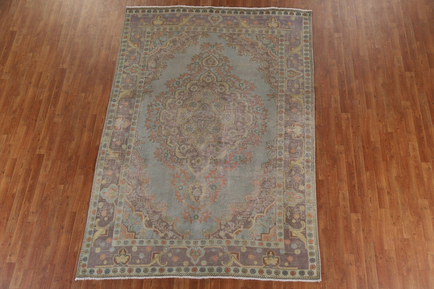 Distressed Over-Dyed Tabriz Persian Area Rug 7x10